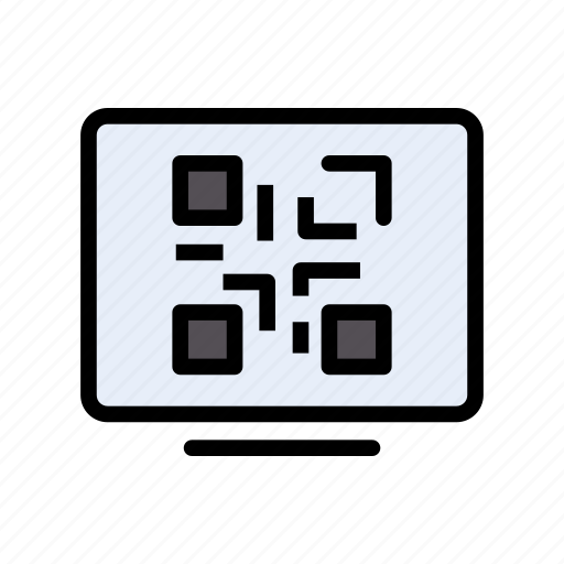 Qr, monitor, code, screen, display icon - Download on Iconfinder
