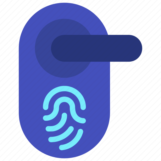 Door, handle, thumb, print, biometrics, entrance icon - Download on Iconfinder