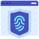 website, thumb, print, shield, biometrics, security