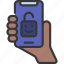 holding, facial, recognition, mobile, biometrics, unlock 