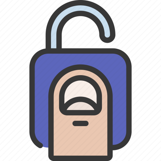 Thumb, on, lock, biometrics, unlock icon - Download on Iconfinder