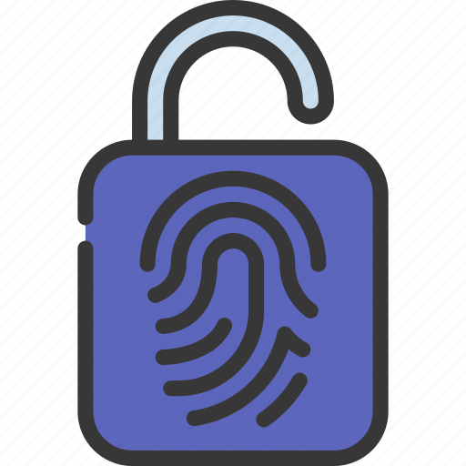 Thumb, print, lock, biometrics, unlock icon - Download on Iconfinder