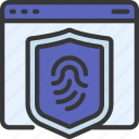 website, thumb, print, shield, biometrics, security