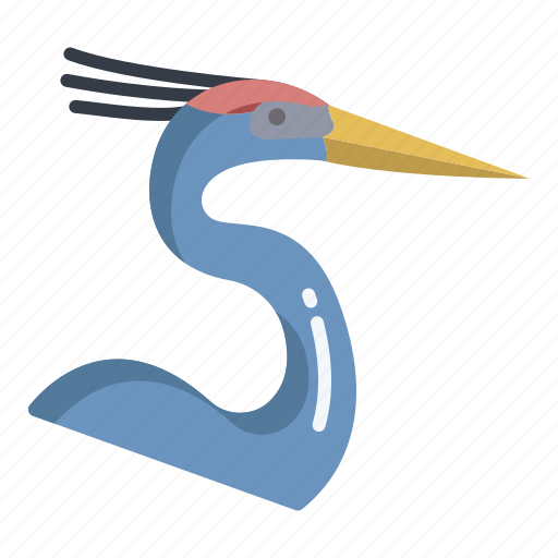Great, blue, heron icon - Download on Iconfinder