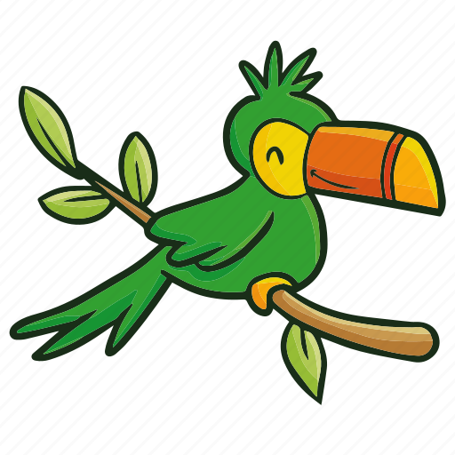 Bird, animal, zoo, pet, cute, cartoon, green icon - Download on Iconfinder