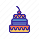 birthday, cake, celebration, contour, decoration, linear