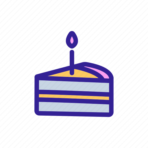 Birthday, cake, contour, dessert, food, piece icon - Download on Iconfinder