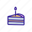 birthday, cake, contour, dessert, food, piece 