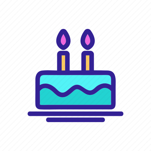 Birthday, cake, celebration, contour, decoration, linear icon - Download on Iconfinder
