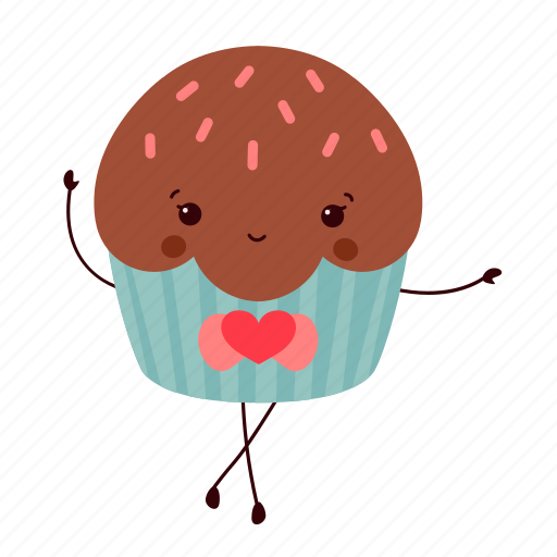 Chocolate, cupcake, dancing, dessert, face, party, sweet icon - Download on Iconfinder