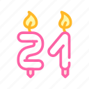 burning, candles, number, form, birthday, event