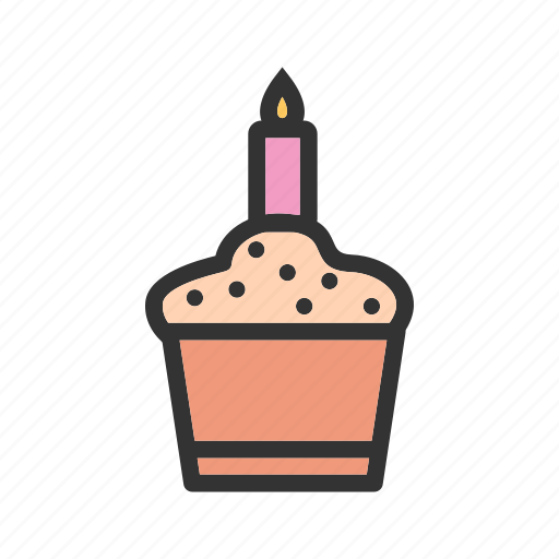 Birthday, cake, candle, cup, cupcake, muffin, tasty icon - Download on Iconfinder