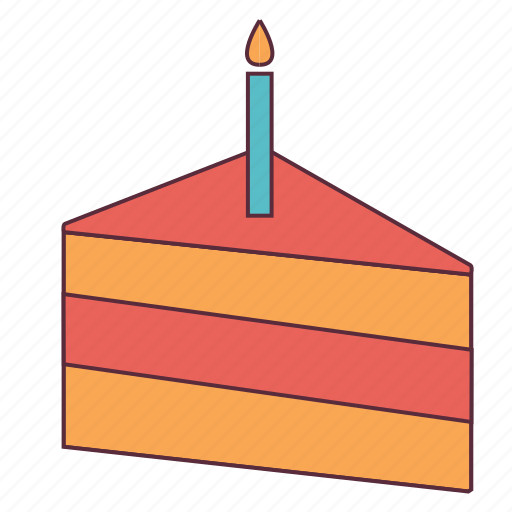 Cake, cake piece, candle, kids cake, pastry, piece icon - Download on Iconfinder