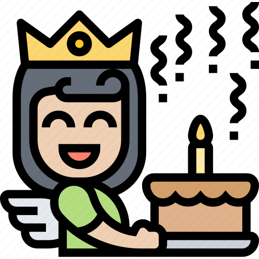 Birthday, girl, princess, cake, party icon - Download on Iconfinder