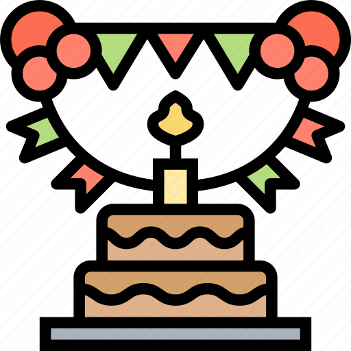Garland, colorful, decorative, cake, party icon - Download on Iconfinder
