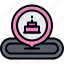 cake, pin, location, birthday, party 