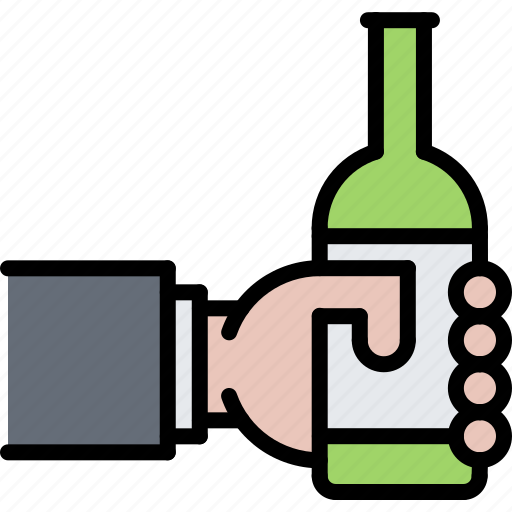 Hand, bottle, beer, birthday, party icon - Download on Iconfinder