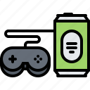 gamepad, game, beer, can, birthday, party
