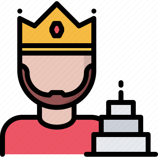 King, crown, man, cake, birthday, party icon - Download on Iconfinder