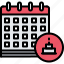 cake, date, calendar, birthday, party 
