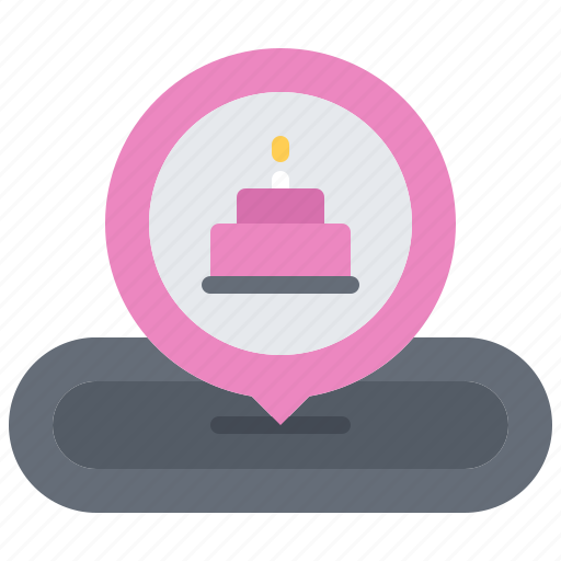 Cake, pin, location, birthday, party icon - Download on Iconfinder