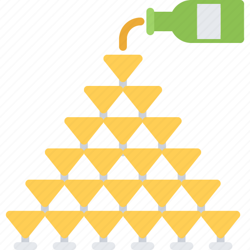 Pyramid, glass, bottle, champagne, birthday, party icon - Download on Iconfinder