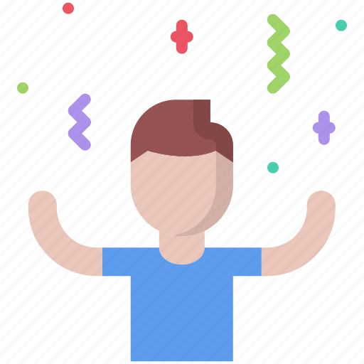 Man, confetti, birthday, party icon - Download on Iconfinder