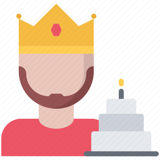 King, crown, man, cake, birthday, party icon - Download on Iconfinder