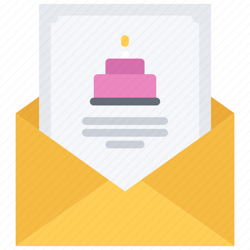 Letter, envelope, invitation, cake, birthday, party icon - Download on Iconfinder