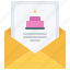letter, envelope, invitation, cake, birthday, party 