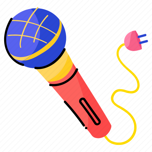 Wired mic, singing mic, microphone, mic, karaoke sticker - Download on Iconfinder