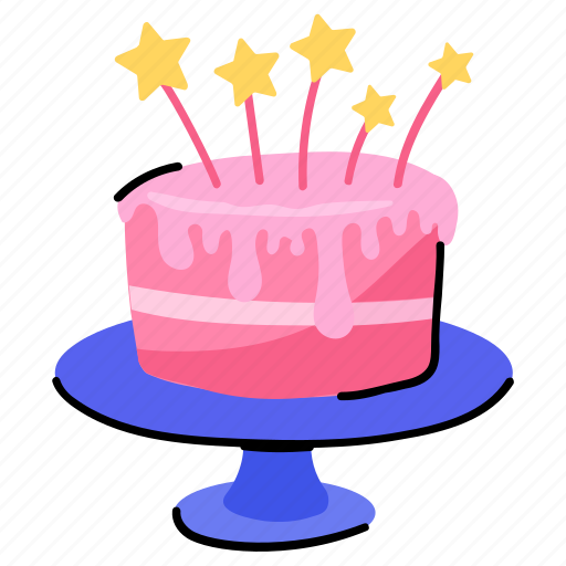 Party cake, birthday cake, sweet, dessert, confectionery sticker - Download on Iconfinder