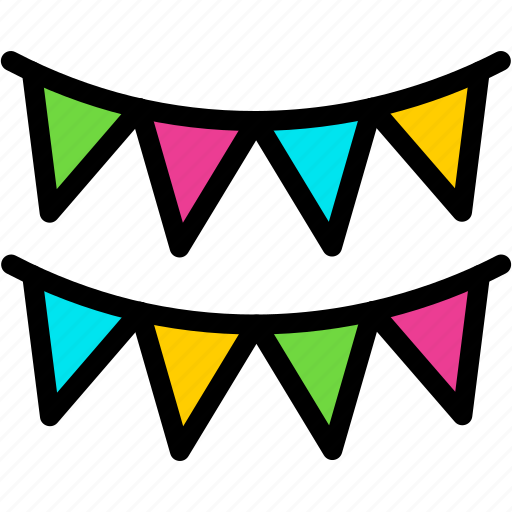 Garland, pennant, party, bunting, celebration, flag, birthday icon - Download on Iconfinder