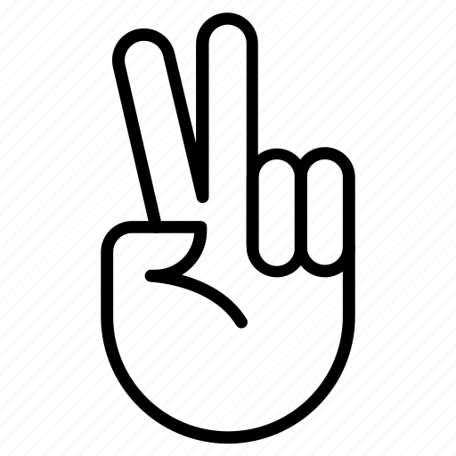 Finger, hand, gesture, two icon - Download on Iconfinder