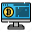 bitcoin, computer, monitor, screen, website 