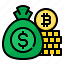 bag, bitcoin, coin, currency, money
