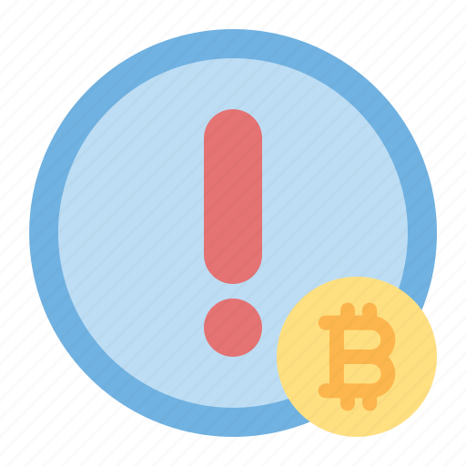 Bitcoin, alert, cryptocurrency, warning, notification, blockchain icon - Download on Iconfinder