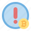 bitcoin, alert, cryptocurrency, warning, notification, blockchain 
