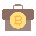 bitcoin, briefcase, cryptocurrency, portfolio, bag, business