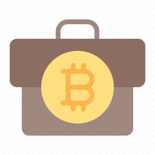 Bitcoin, briefcase, cryptocurrency, portfolio, bag, business icon - Download on Iconfinder
