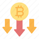 bitcoin, decrease, cryptocurrency, blockchain, currency, business, finance
