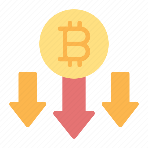 Bitcoin, decrease, cryptocurrency, blockchain, currency, business, finance icon - Download on Iconfinder