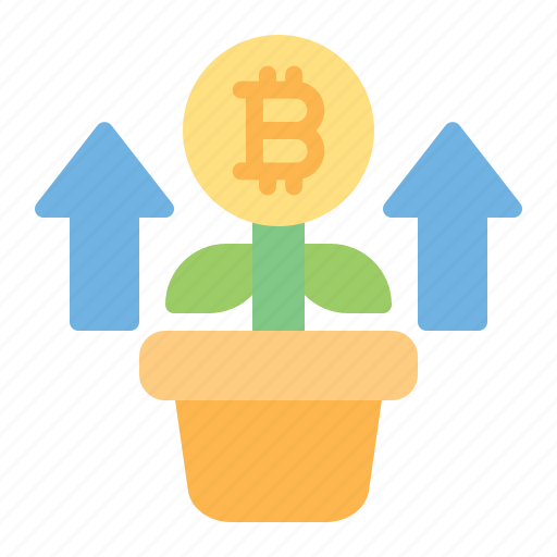 Bitcoin, cryptocurrency, arrow, grow up icon - Download on Iconfinder