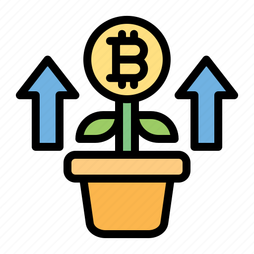 Bitcoin, grow up, cryptocurrency, blockchain, currency, business, finance icon - Download on Iconfinder