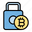 bitcoin, lock, security, protection, secure, shield 