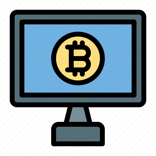 Bitcoin, monitor, cryptocurrency, screen, computer, laptop icon - Download on Iconfinder