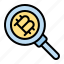 bitcoin, search, cryptocurrency, find, magnifier 