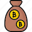 bitcoin sack, money sack, wealth sack, crypto sack, bitcoin, crypto currency 