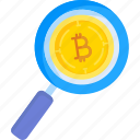 search bitcoin, find bitcoin, bitcoin, magnifying, zoom