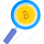 search bitcoin, find bitcoin, bitcoin, magnifying, zoom 